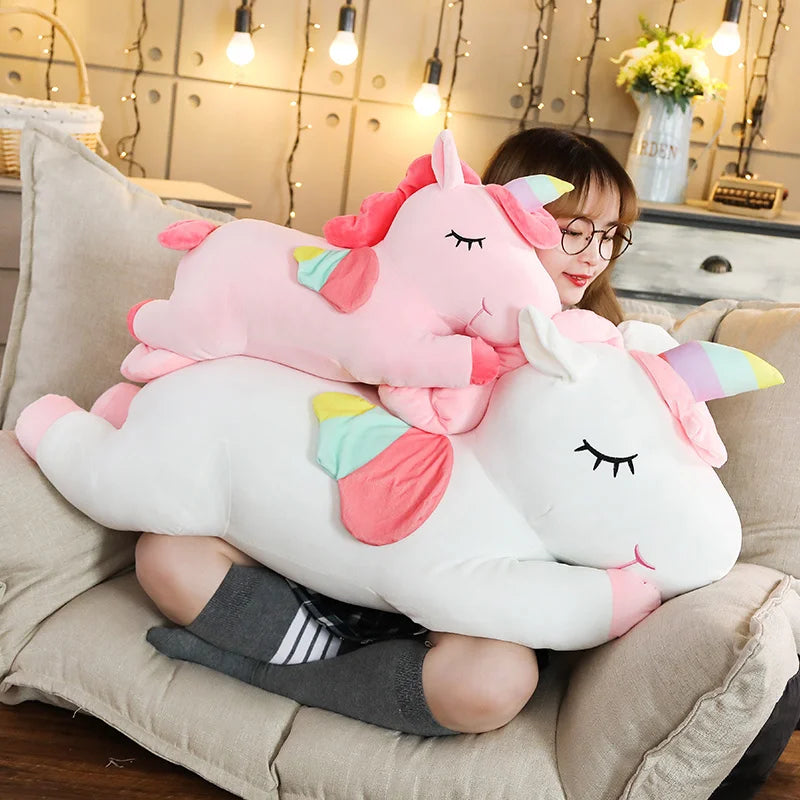 25-100cm Giant Unicorn Plush Toy Soft Stuffed Unicorn Soft Dolls Animal Horse Toys