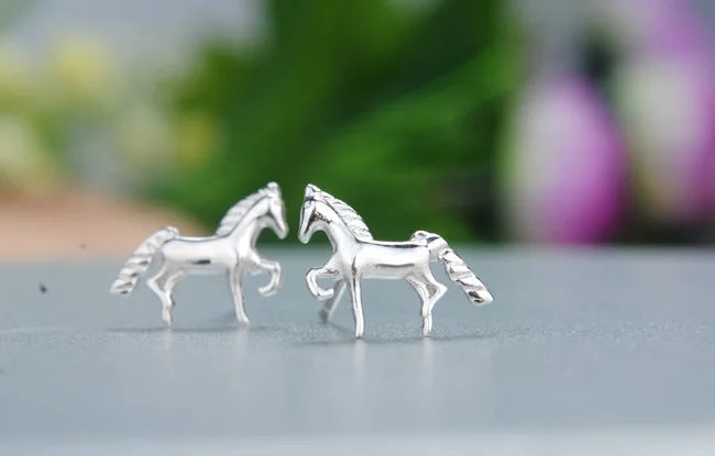 REETI 925 sterling silver horse Stud Earring