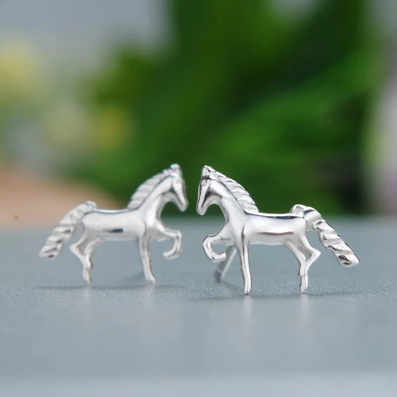 REETI 925 sterling silver horse Stud Earring