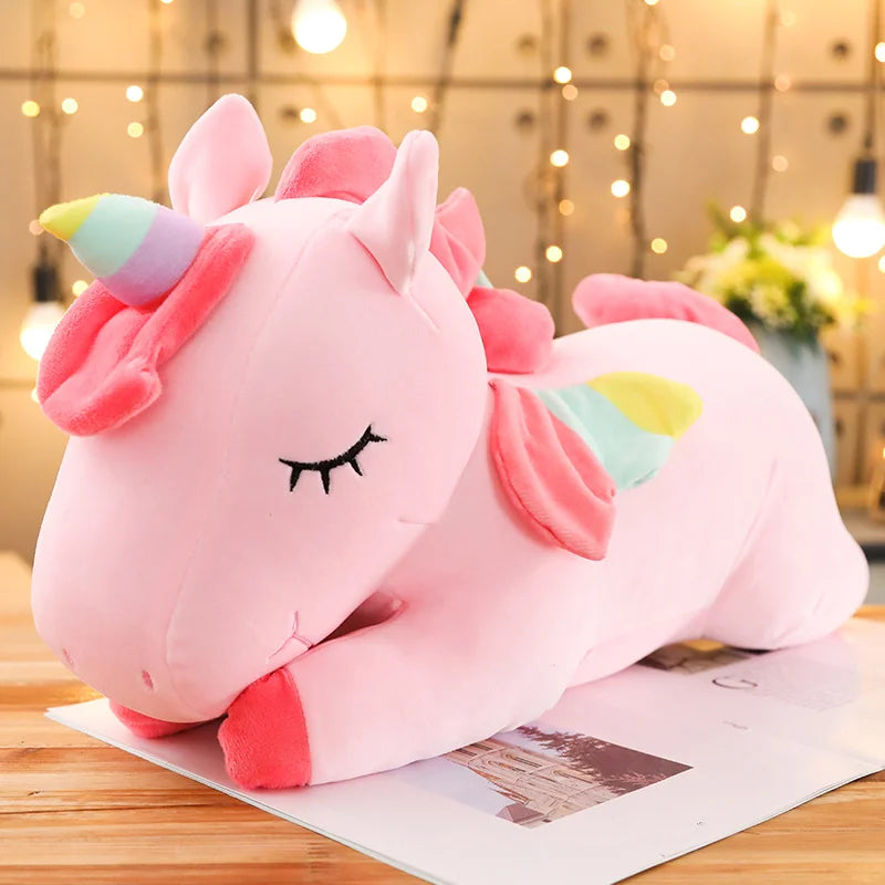 25-100cm Giant Unicorn Plush Toy Soft Stuffed Unicorn Soft Dolls Animal Horse Toys