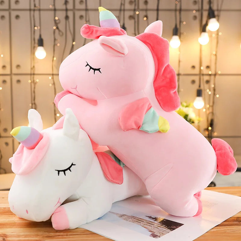 25-100cm Giant Unicorn Plush Toy Soft Stuffed Unicorn Soft Dolls Animal Horse Toys