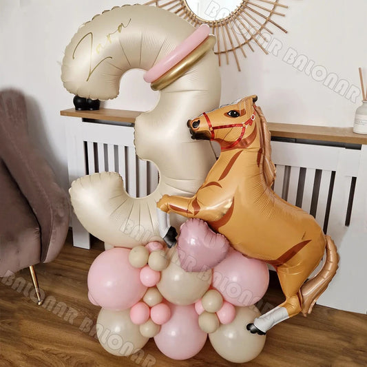 32Pcs Large Racing Horse Themed Balloon Set with 30inch