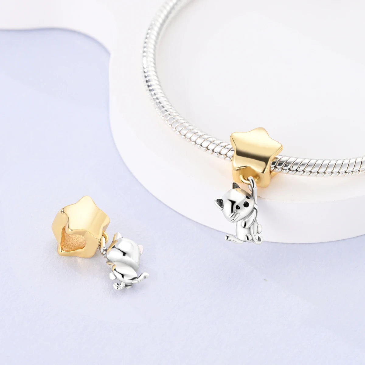 Dog Charms Silver Plated Doggy Paw French Bulldog Bones Beads fit Original Pandora Bracelet