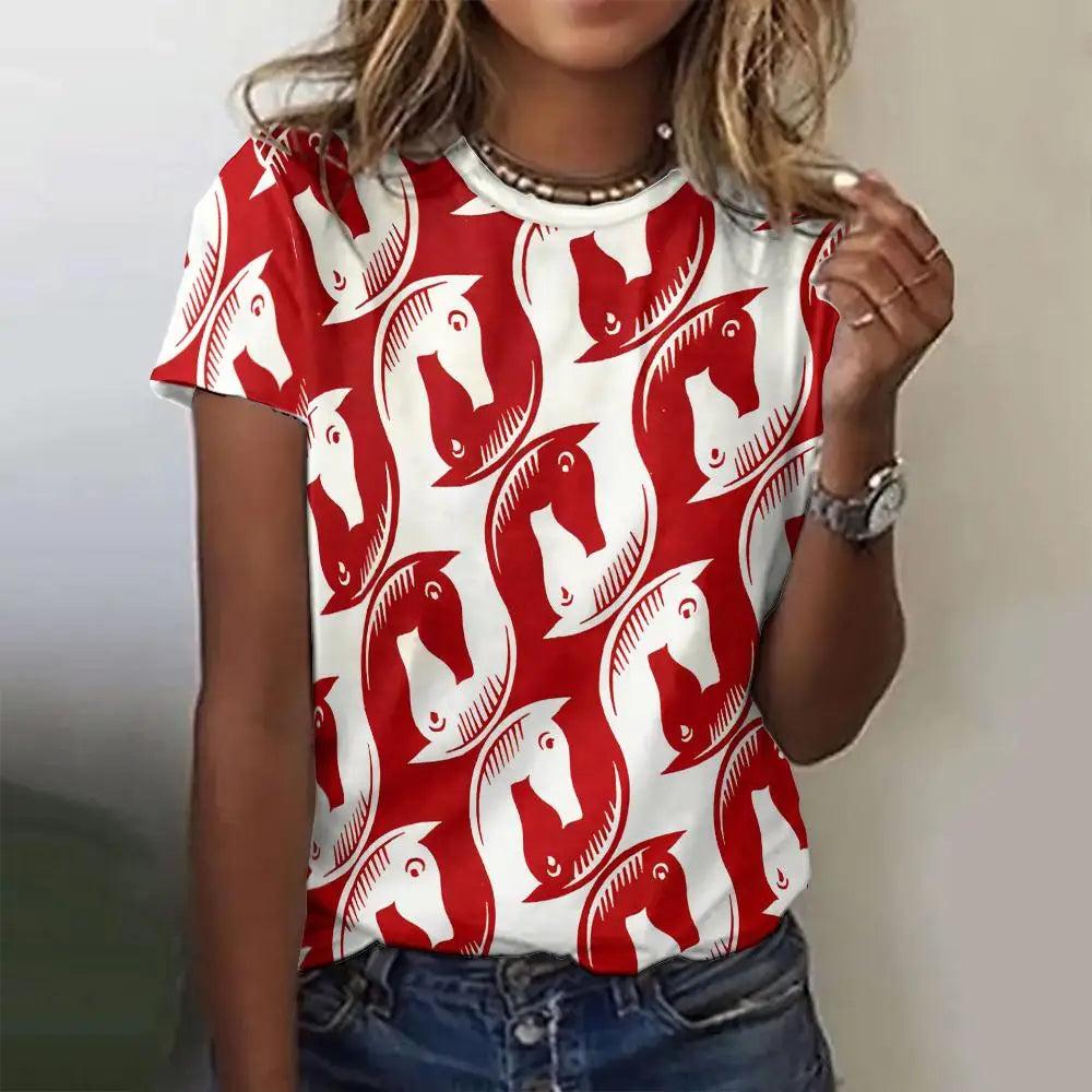 Summer Women Cowboy Oversize T-Shirts