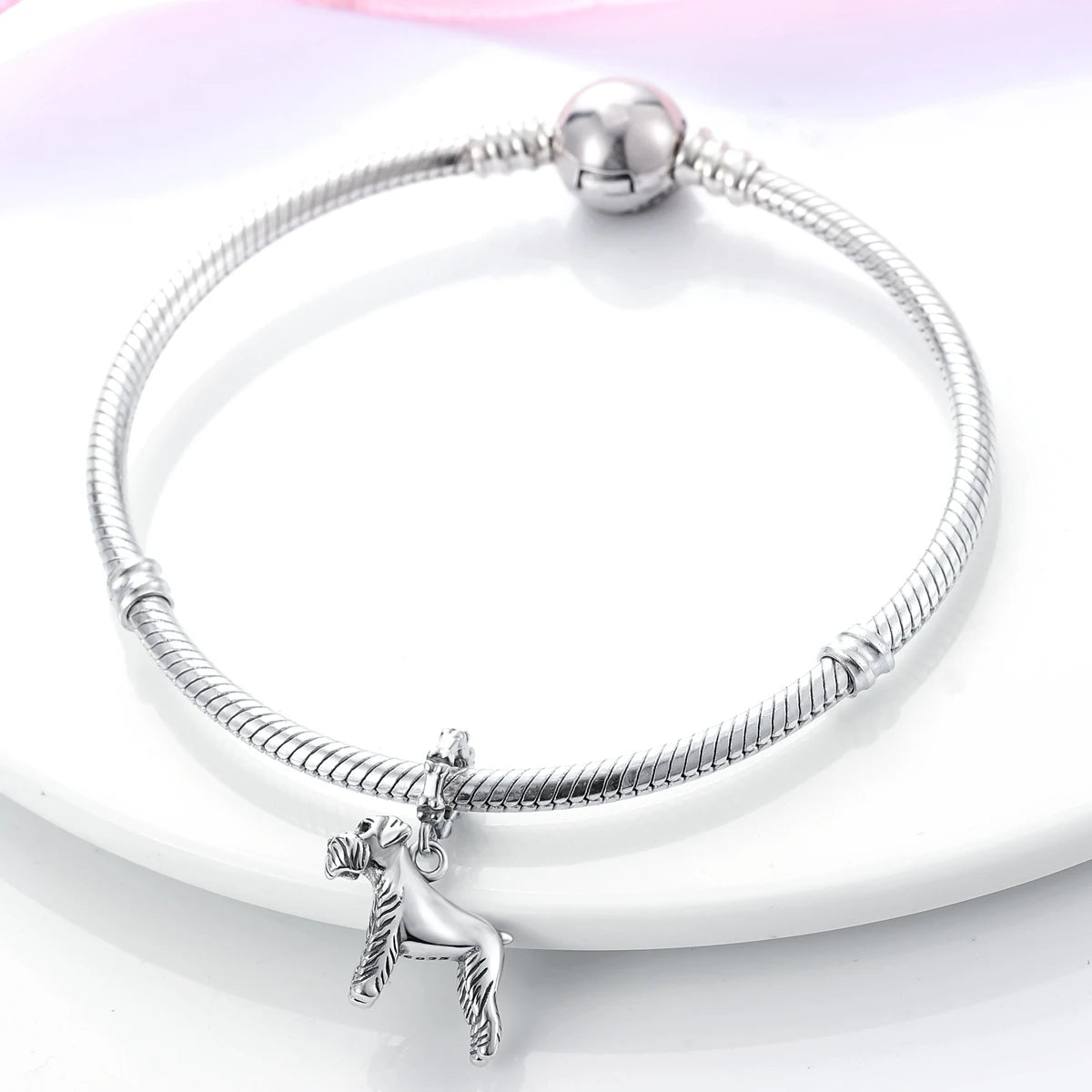 Dog Charms Silver Plated Doggy Paw French Bulldog Bones Beads fit Original Pandora Bracelet