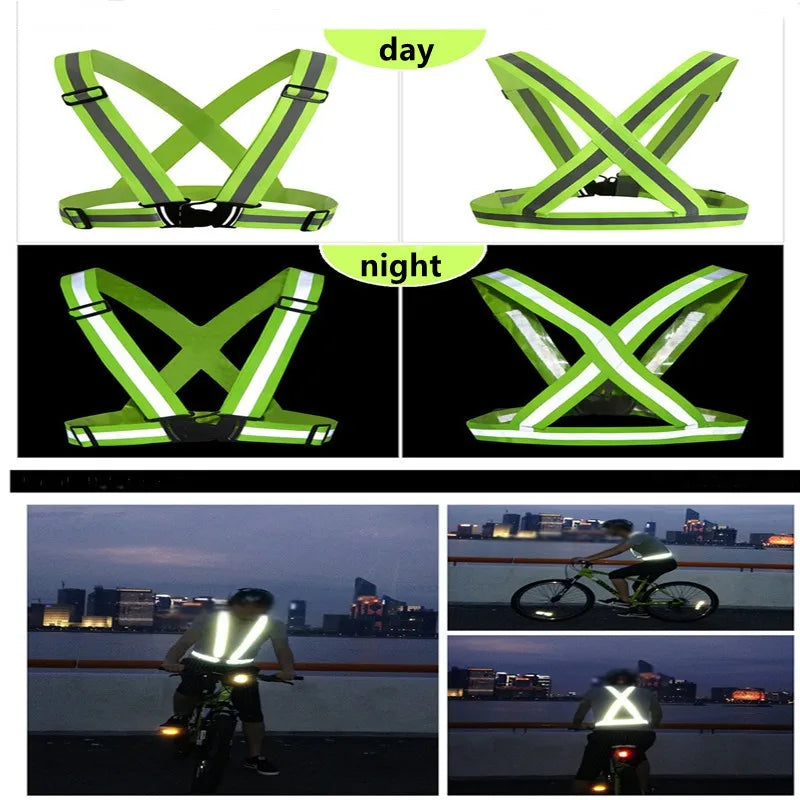 Elastic Safety Reflective Vest Straps with Reflect Strips Reflective