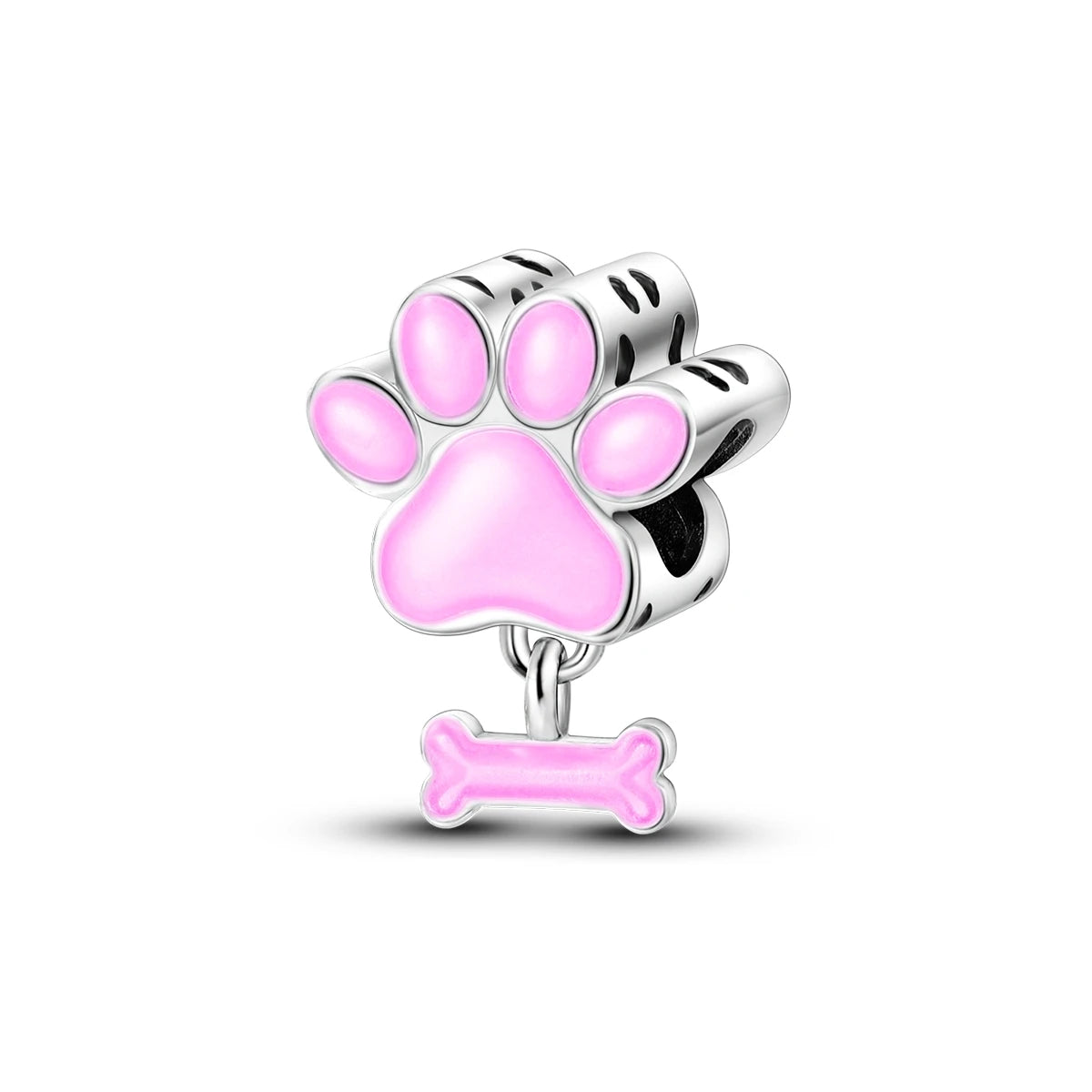 Dog Charms Silver Plated Doggy Paw French Bulldog Bones Beads fit Original Pandora Bracelet