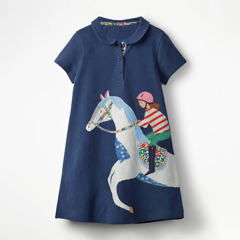 New Fashion Girls Cotton Horse Dress