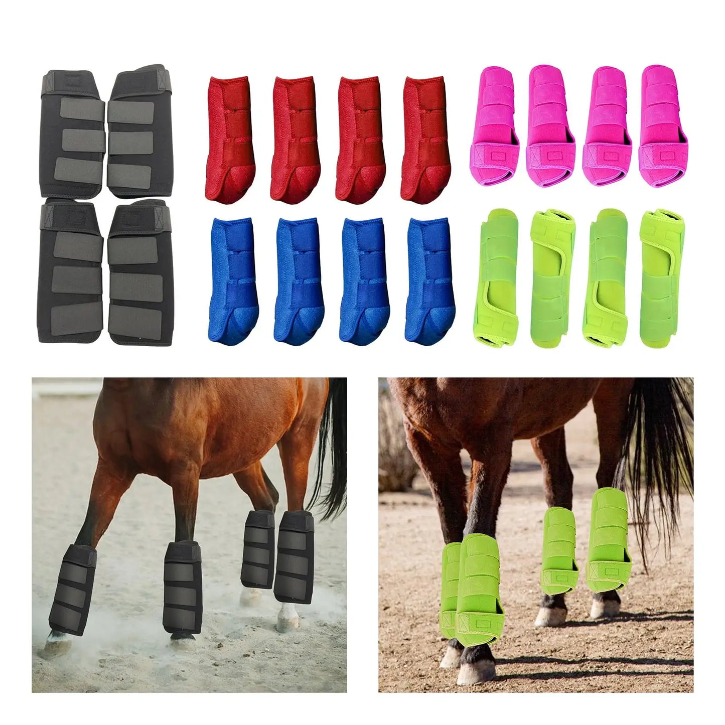 4x Horse Boots Support Reusable Breathable Protection