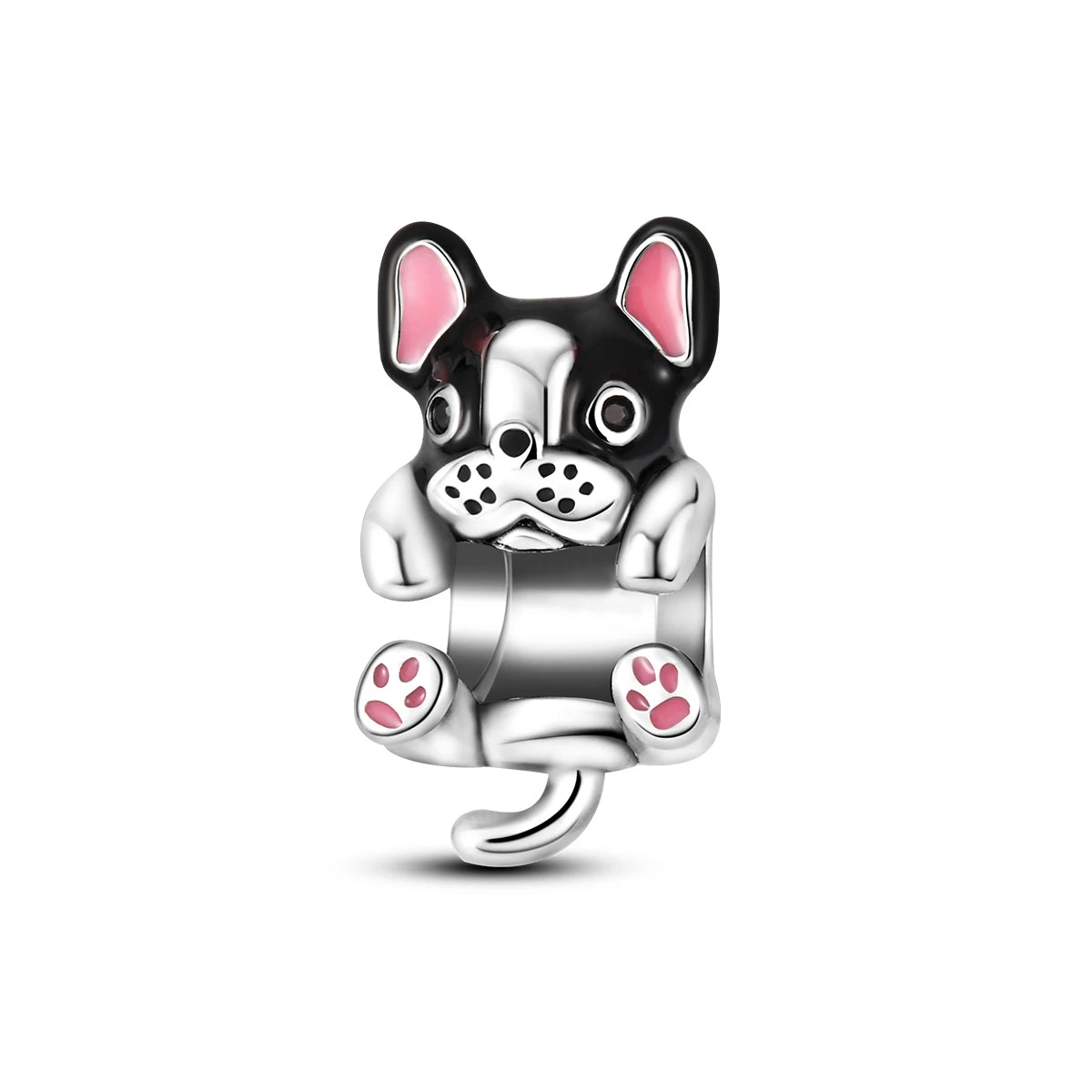 Dog Charms Silver Plated Doggy Paw French Bulldog Bones Beads fit Original Pandora Bracelet