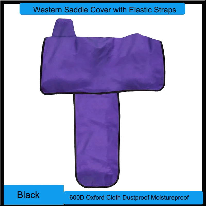 Western Saddle Cover High Quality 600D Oxford Fabric Horse Saddle Storage Cover Dustproof  Heavy Duty Black /Purple /Royal Blue