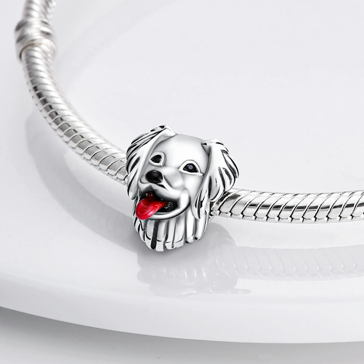 Dog Charms Silver Plated Doggy Paw French Bulldog Bones Beads fit Original Pandora Bracelet