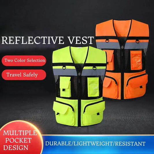 Lightweight High Visibility Reflective Vest With Pockets