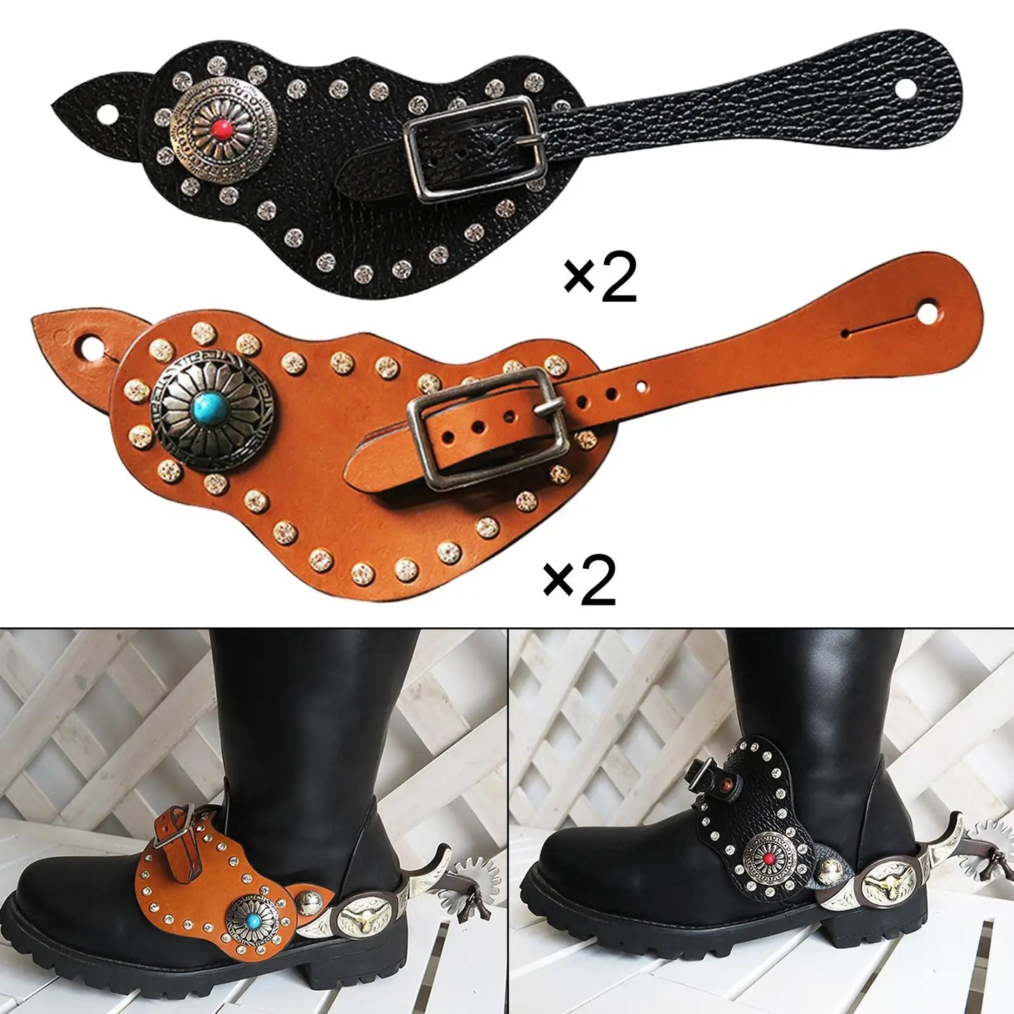 2Pcs Spur Strap with Buckle