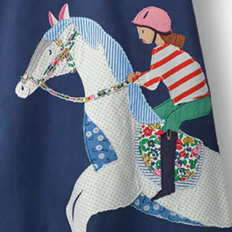 New Fashion Girls Cotton Horse Dress