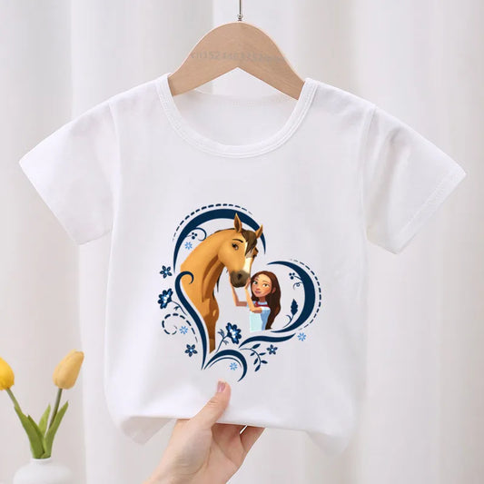 Lucky & Mustang Spirit Horse Cartoon Kids T-shirt