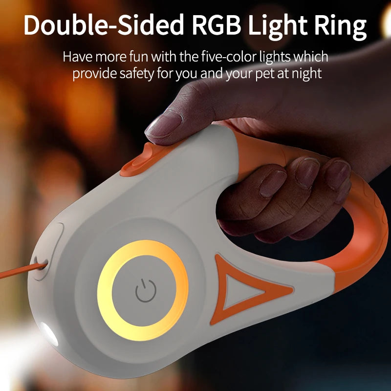 5M Automatic Retractable Dog Lead with Led Flashlight