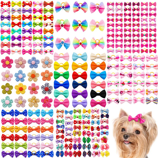 10/20pcs Colorful Small Dog Bows Puppy Hair Bows